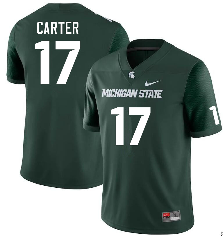Men #17 Chase Carter Michigan State Spartans College Football Jerseys Sale-Green
